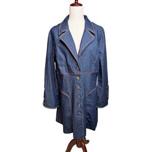 Vtg Devine Denim NY 16 ButtonUp penny lane coat Festival Whimsigoth grunge punk